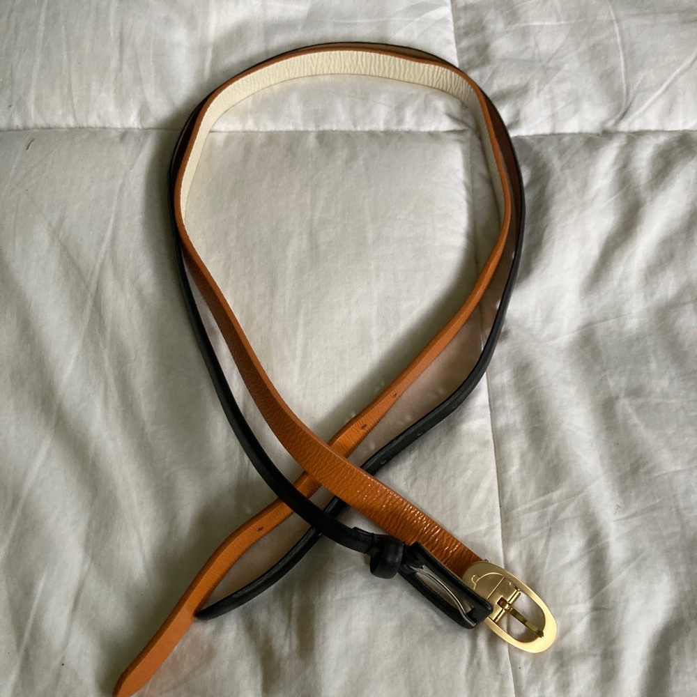 Lot of 2 SKINNY  belts sz 34-35”